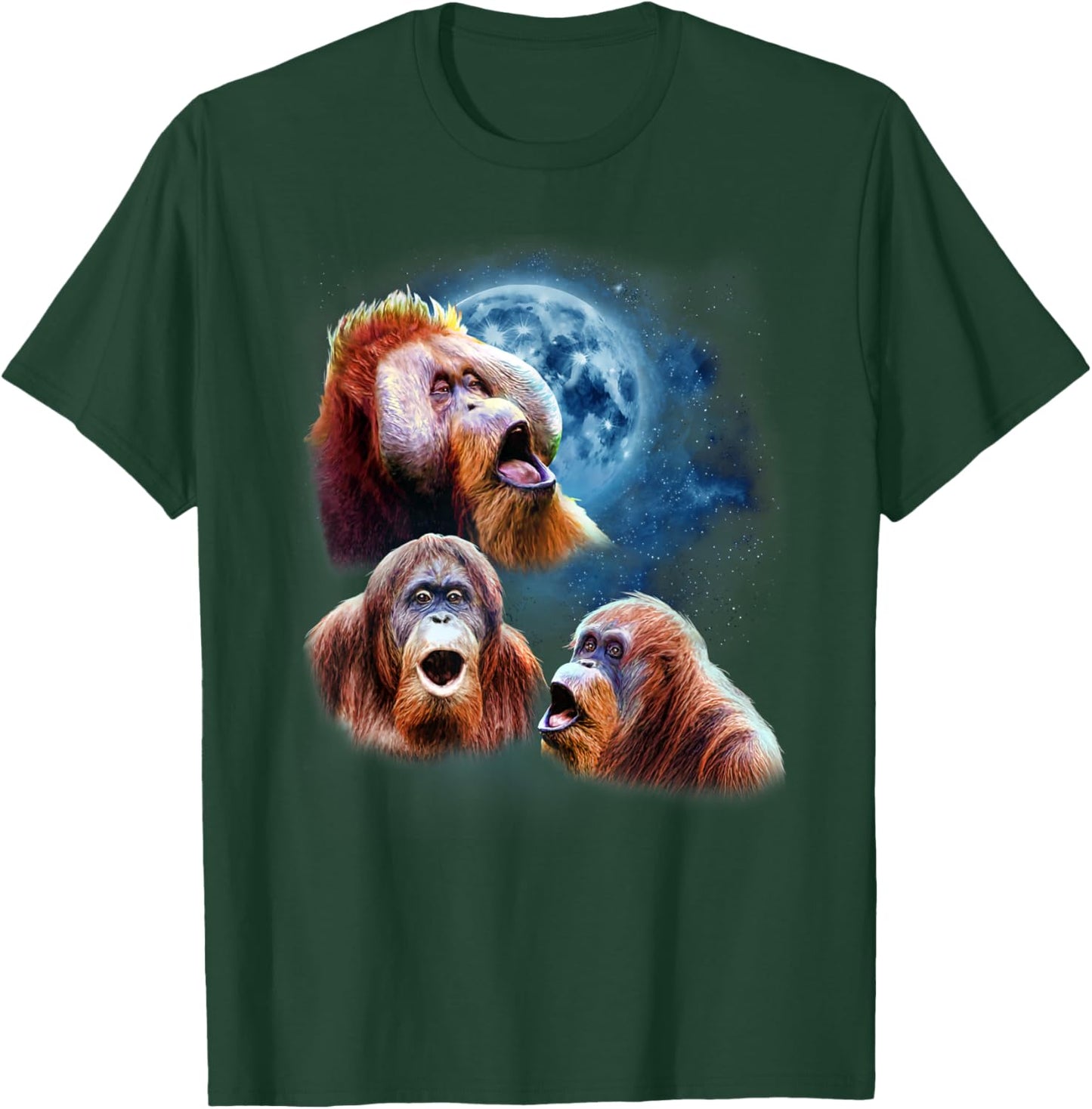Funny Orangutan Shirt - Orangutans Howling at the Moon T-Shirt - T-Shirt | Forest