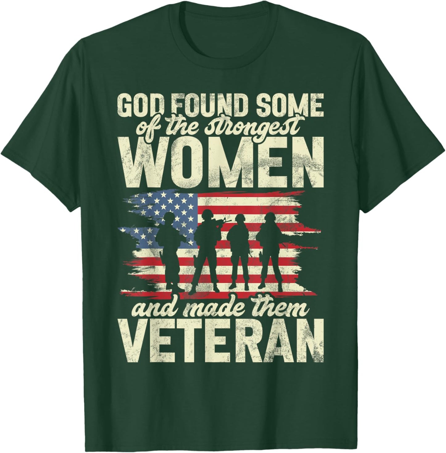 Female Veteran Veteran's Day Women Veteran Soldier Patriotic T-Shirt - T-Shirt | Forest