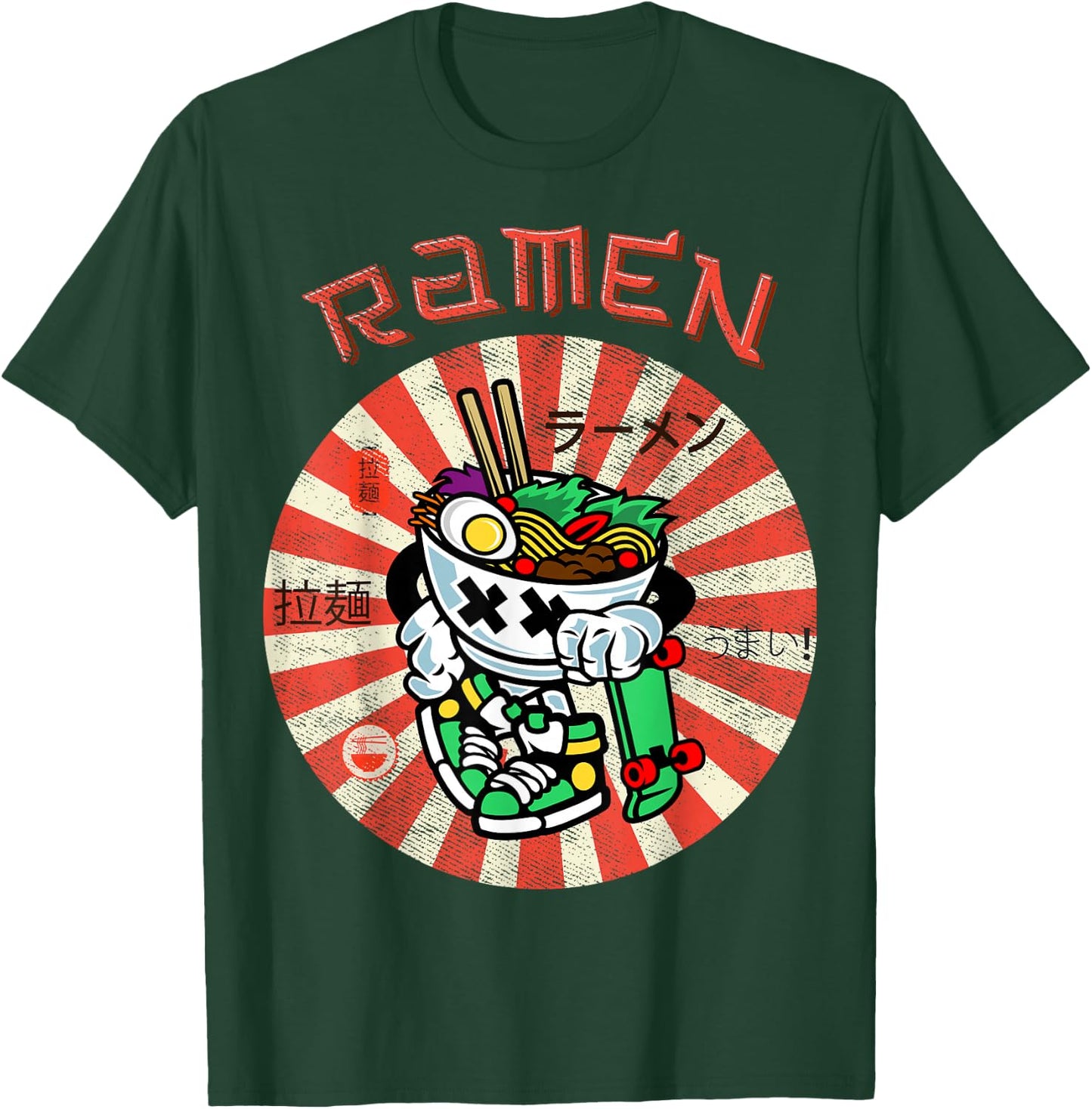 Cute Ramen Skater Kawaii Anime Skateboard Lover Teens T-Shirt - T-Shirt | Forest