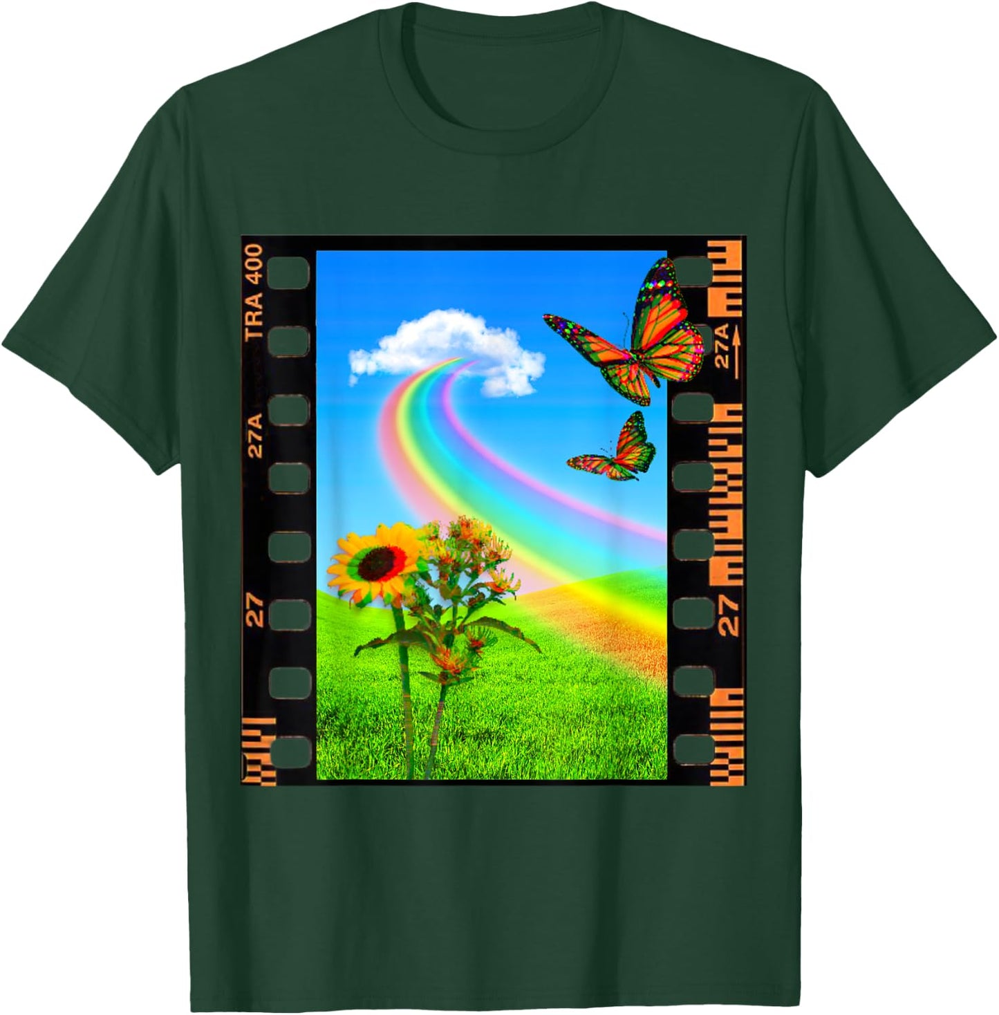 Dreamcore Aesthetic Field and Rainbow Dreamcore T-Shirt - T-Shirt | Forest