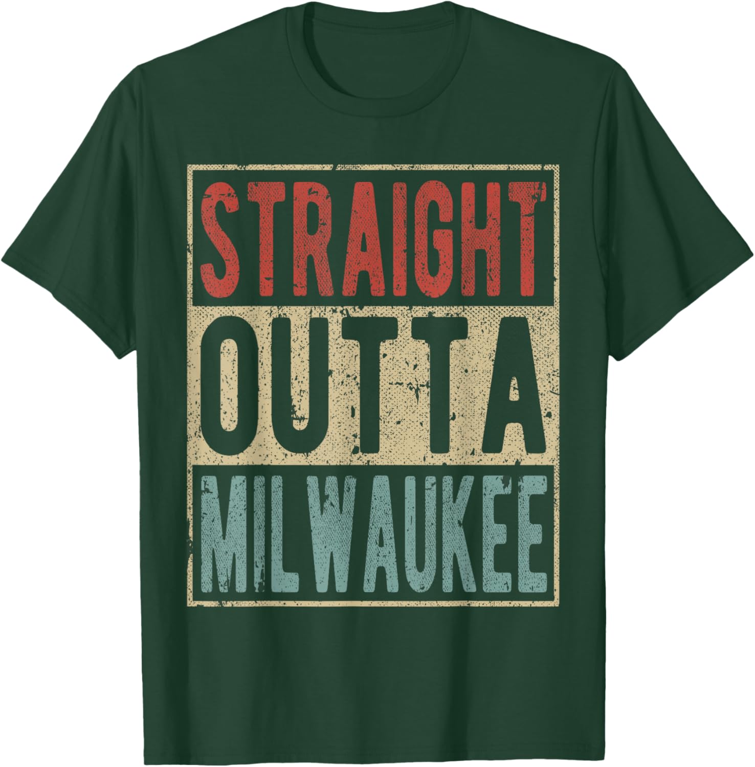 Milwaukee City Retro Straight Outta Milwaukee T-Shirt - T-Shirt | Forest