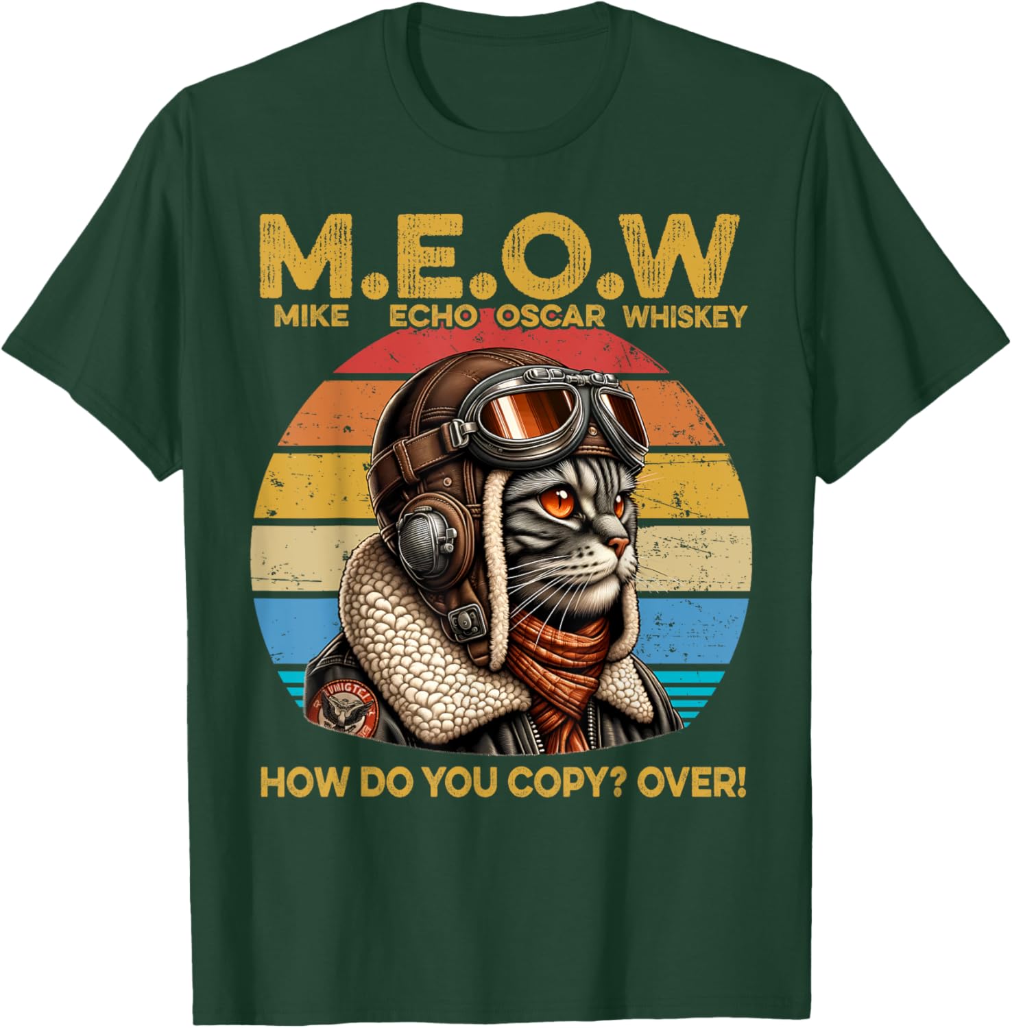 Mike Echo Oscar Whisky How Do You Copy Over Cat Vintage Women Kids T-Shirt - T-Shirt | Forest