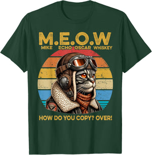 Mike Echo Oscar Whisky How Do You Copy Over Cat Vintage Women Kids T-Shirt - T-Shirt | Forest