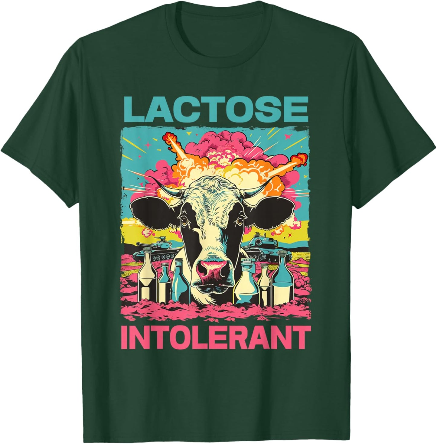 Funny Lactose Intolerant , Small, Black T-Shirt - T-Shirt | Forest