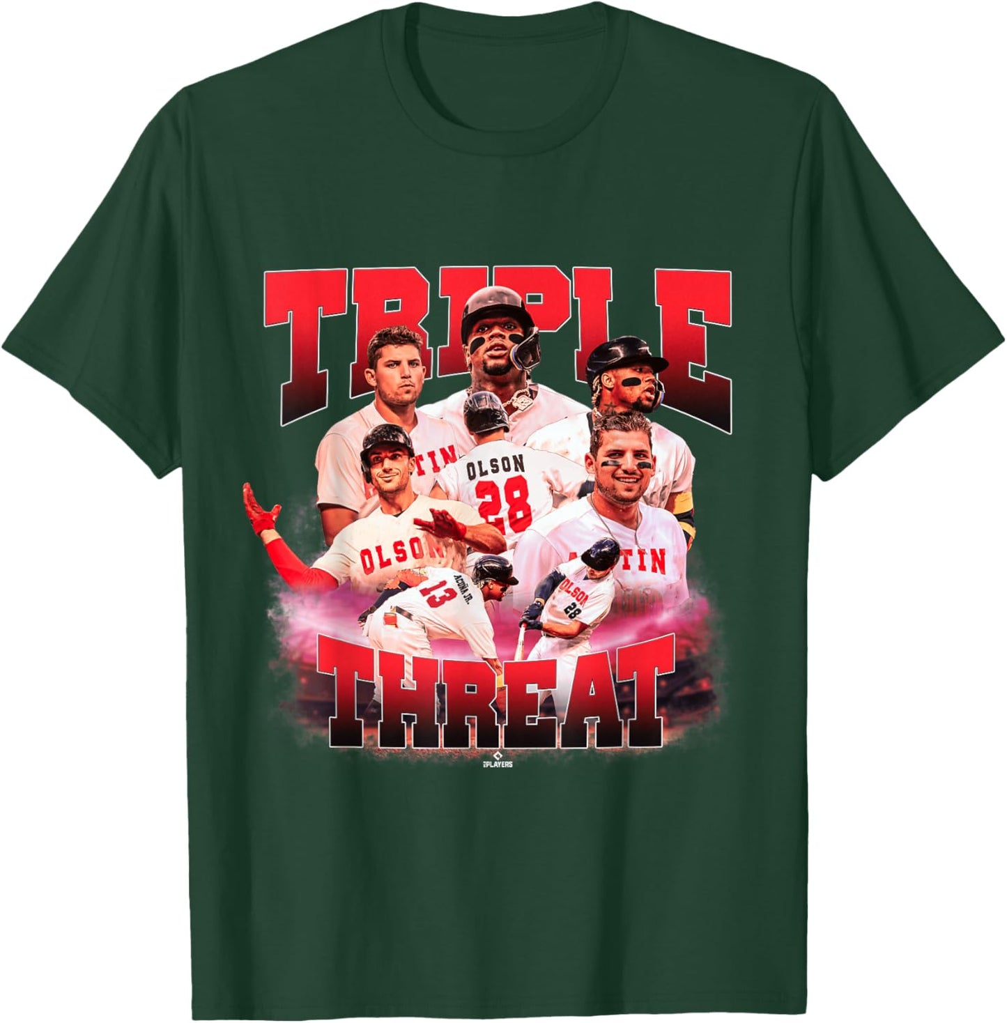 Acuna Jr., Olson & Riley | Atlanta MLB Players | TRIO4002 T-Shirt - T-Shirt | Forest