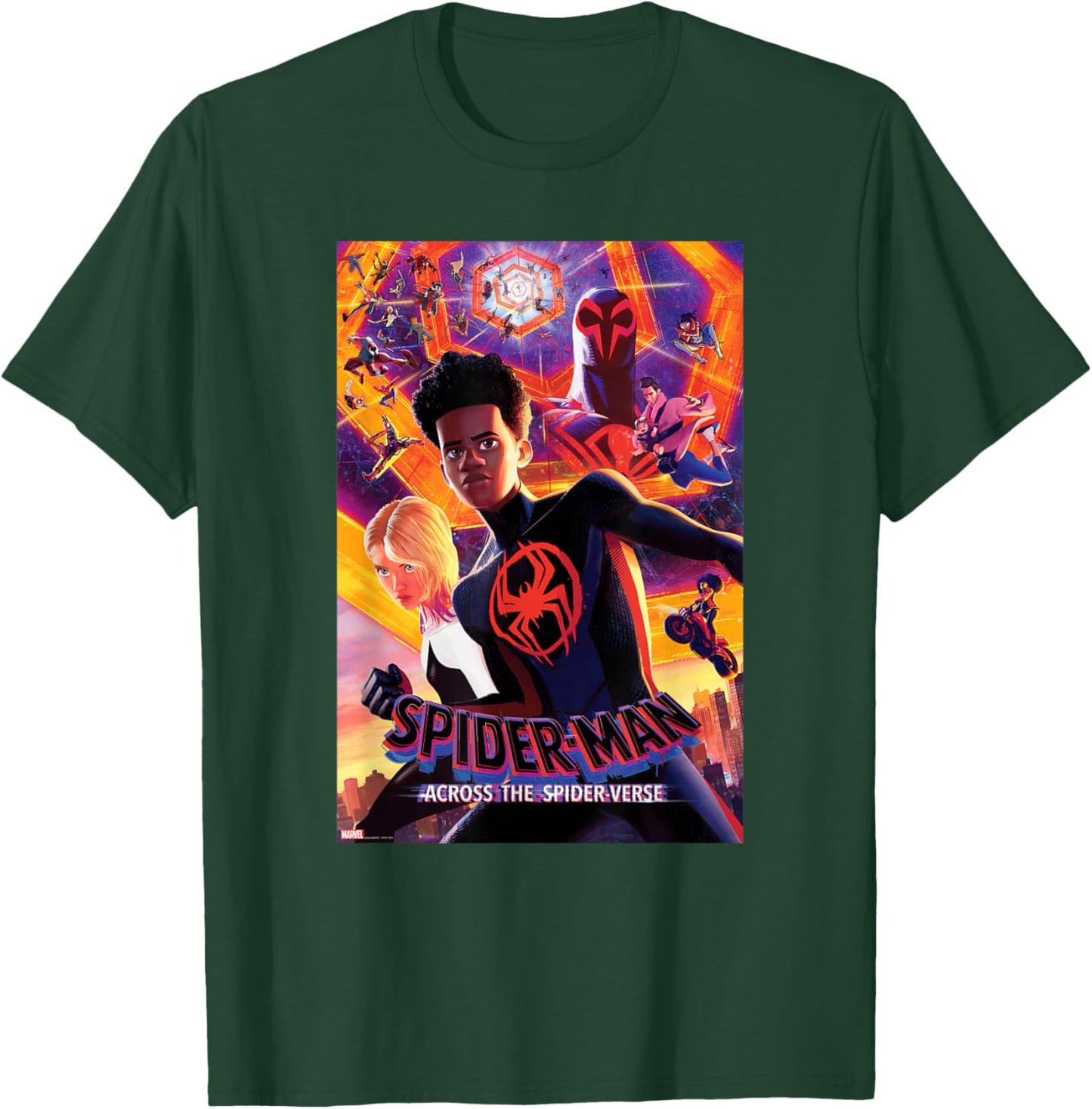 Marvel Spider-Man: Across The Spider-Verse Infinite Spiders T-Shirt - T-Shirt | Forest