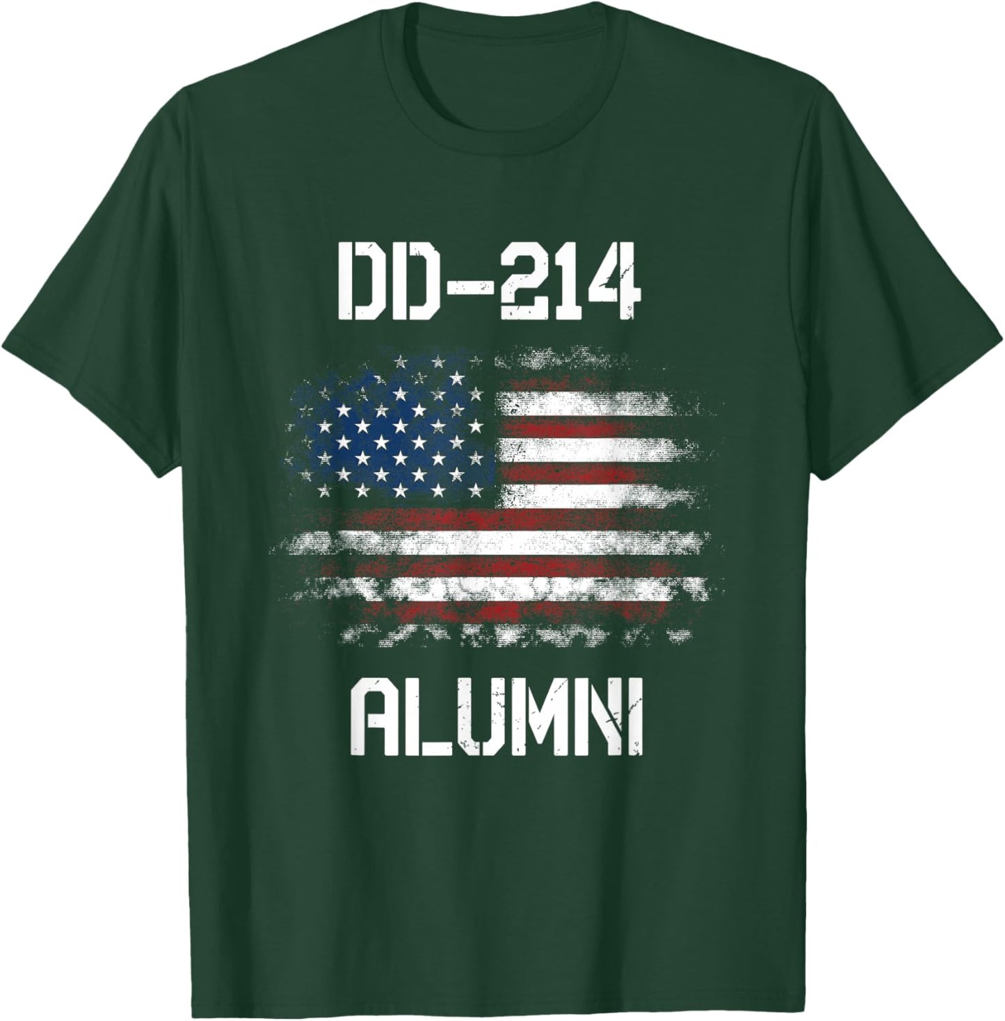 DD-214 Alumni USA Flag Military Service Veteran Soldiers Men T-Shirt - T-Shirt | Forest