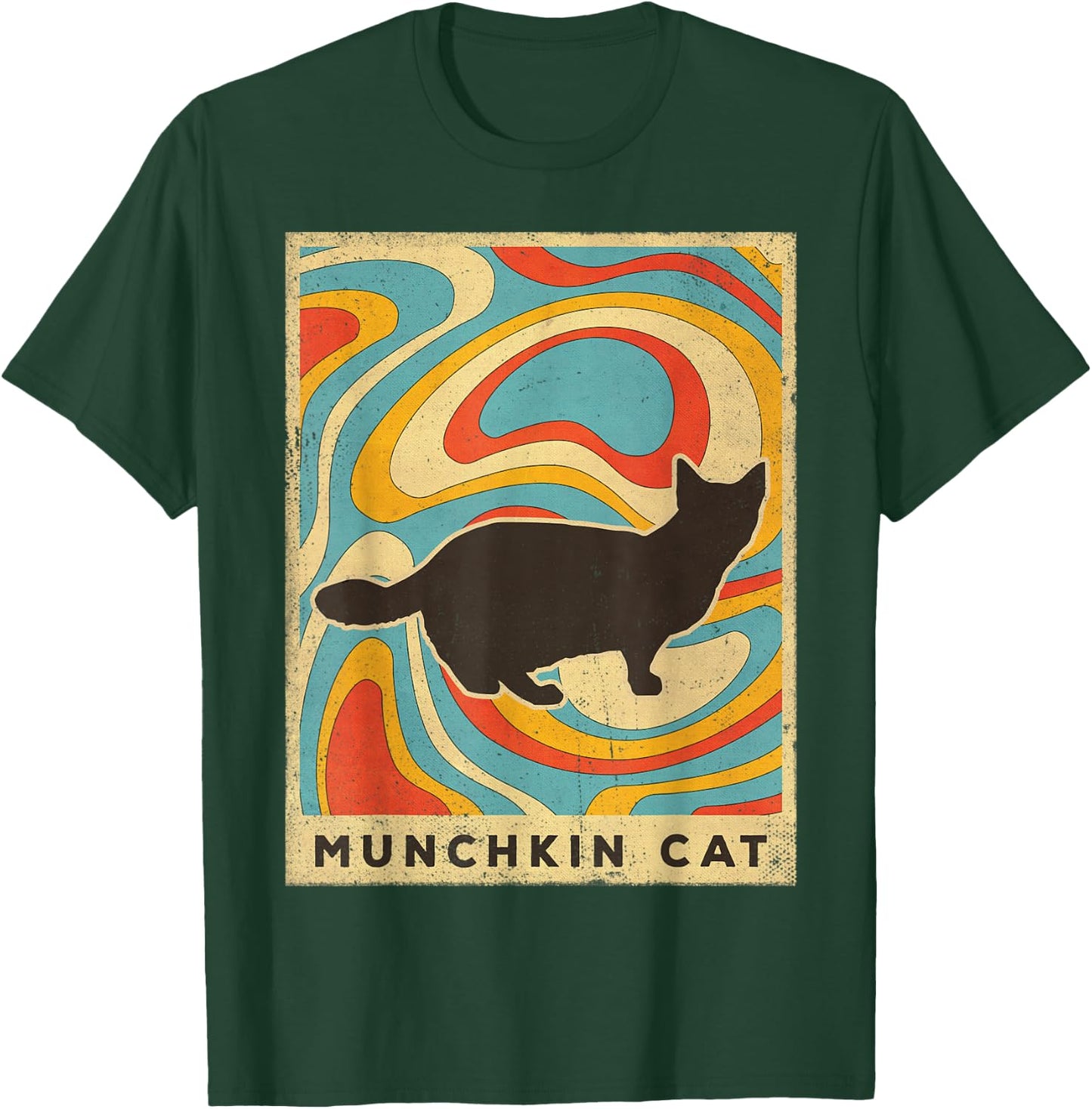 Vintage Munchkin Cat Lover Animal Retro Style T-Shirt - T-Shirt | Forest