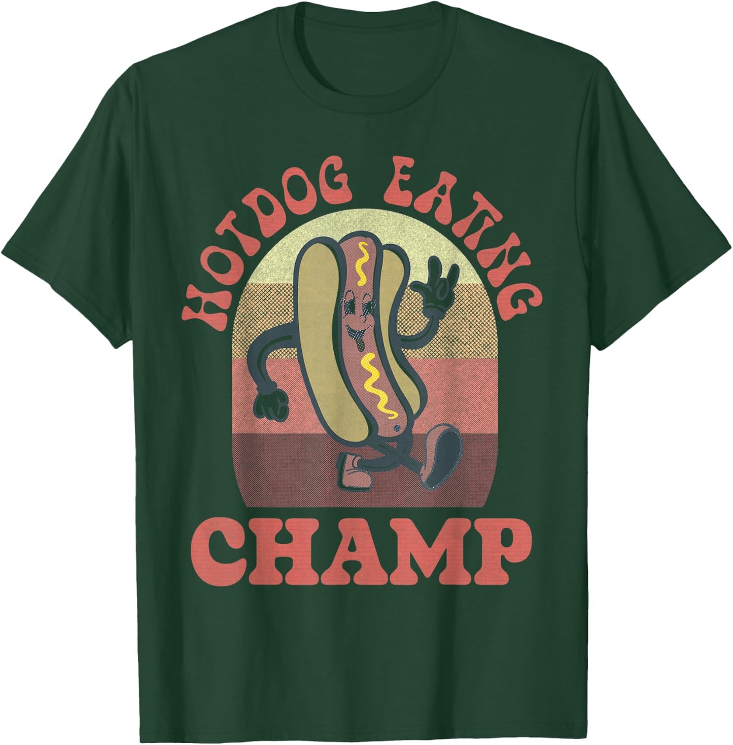 Hot Dog Eating Champion Funny T-Shirt - T-Shirt | Forest