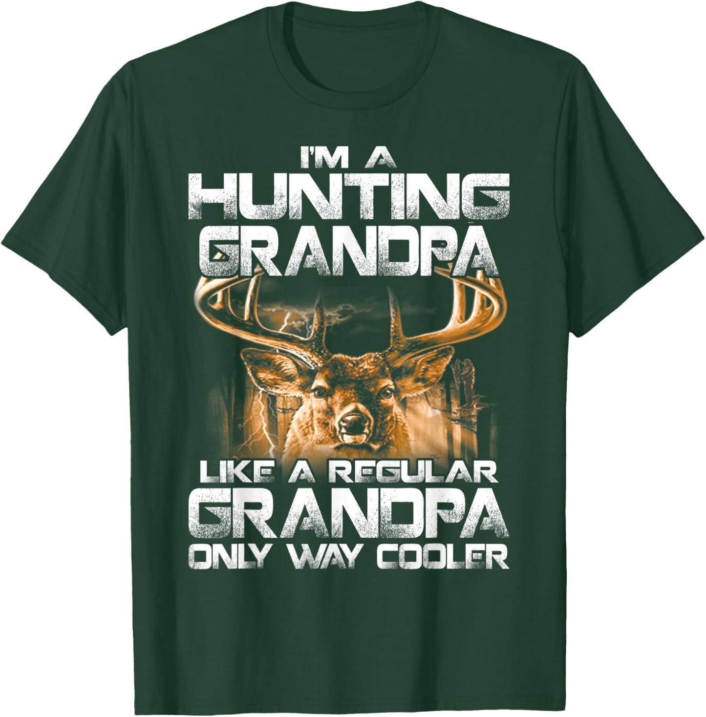 I'm a Hunting Grandpa Vintage Deer Grandfather Dad T-Shirt - T-Shirt | Forest