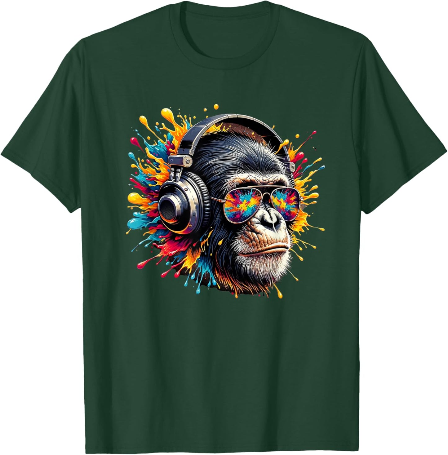 DJ Monkey Affen mit Sonnenbrille T-Shirt - T-Shirt | Forest
