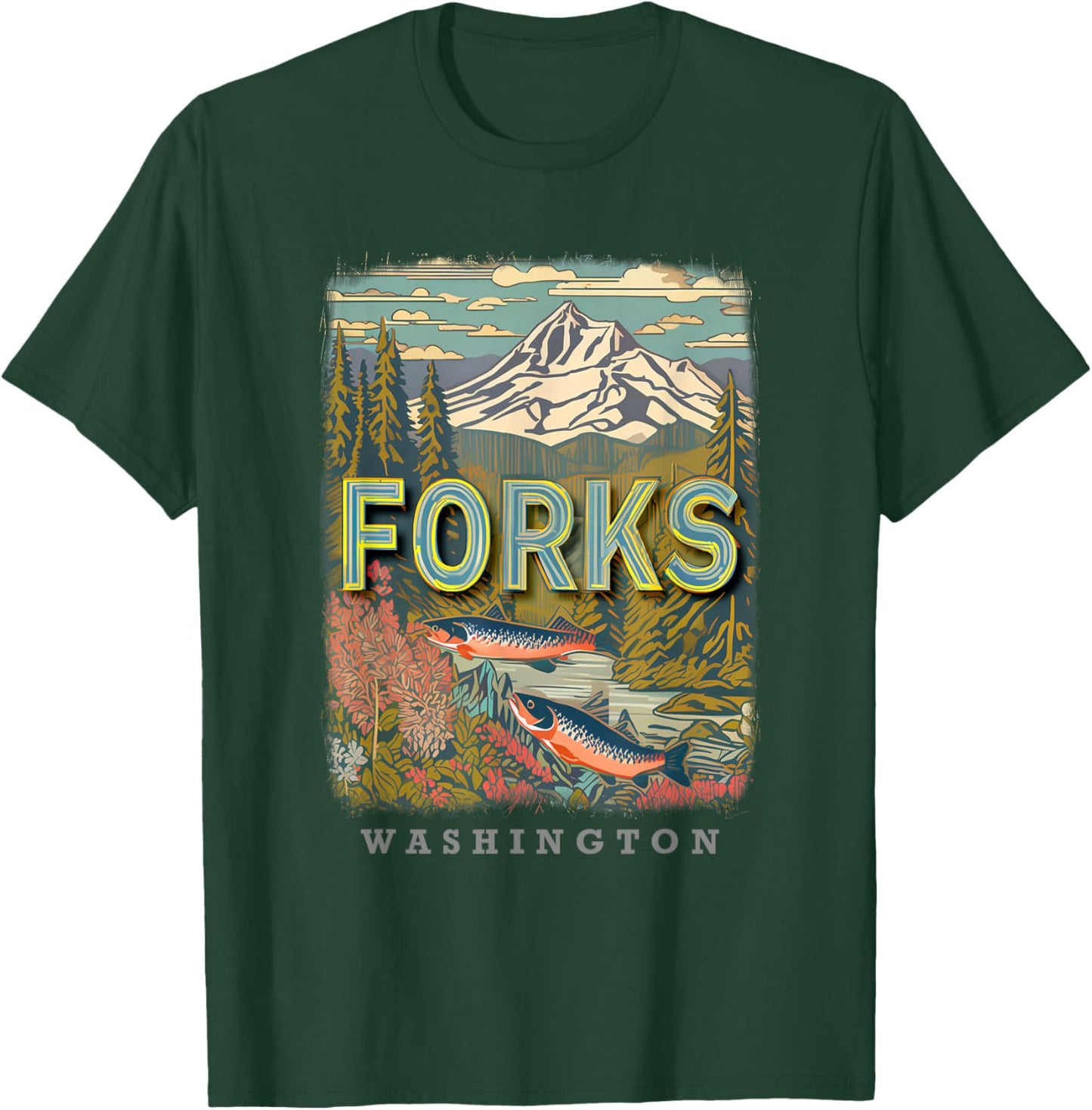 Forks Washington WA Outdoor Adventures SD515 T-Shirt - T-Shirt | Forest