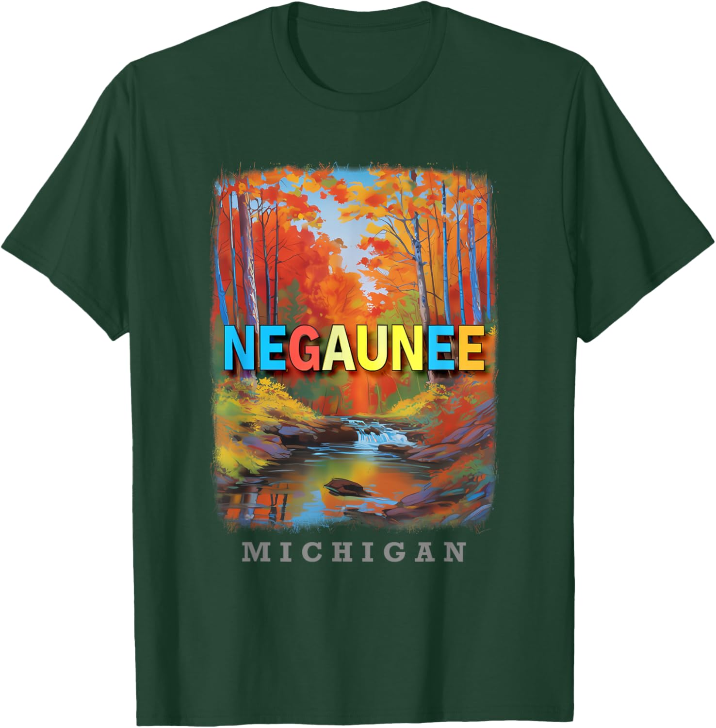 Negaunee Michigan MI Natural Beauty and Recreation SD689 T-Shirt - T-Shirt | Forest