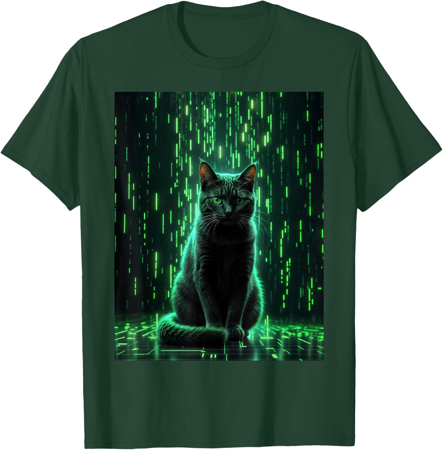 Cool Matrix Cat Art T-Shirt - T-Shirt | Forest