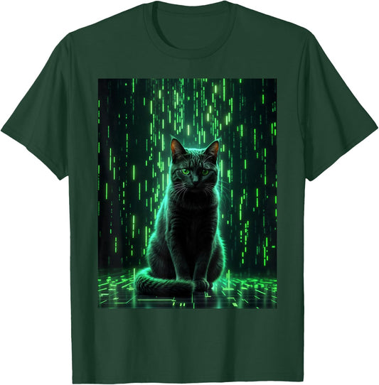 Cool Matrix Cat Art T-Shirt - T-Shirt | Forest
