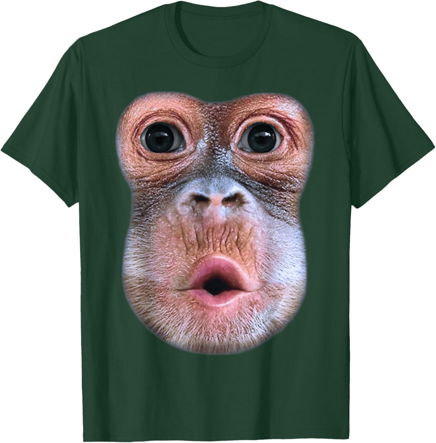 Lustiger Affe bläst Bauchgesicht, Affe Blow Bauch Gesicht T-Shirt - T-Shirt | Forest
