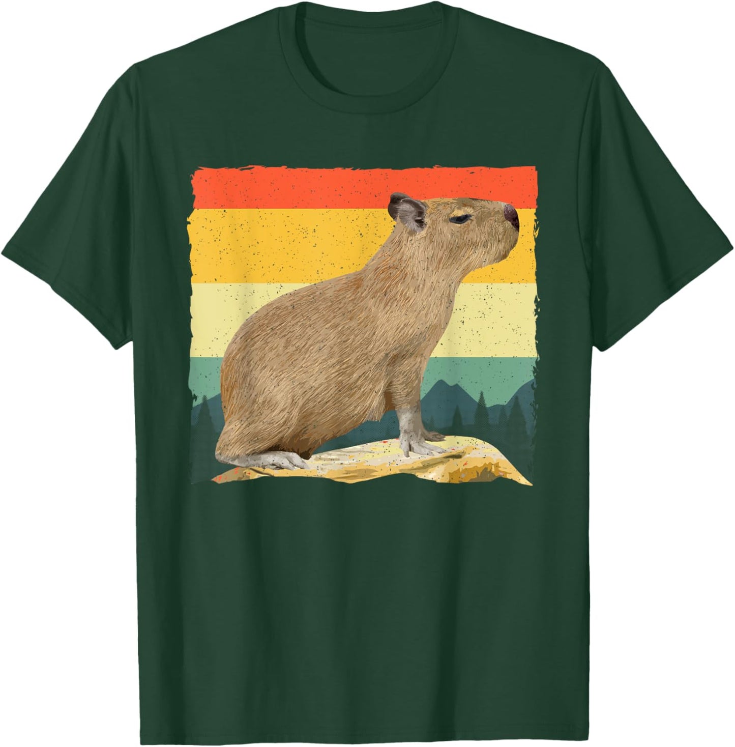 Cool Capybara Women Kids Vintage Animal Lover Rodent T-Shirt - T-Shirt | Forest