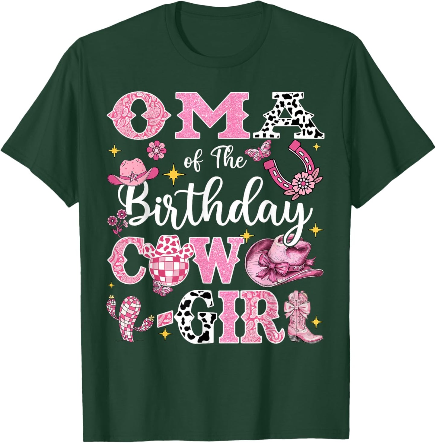 Oma Of The Birthday Cow-Girl Rodeo Oma Bday Party T-Shirt - T-Shirt | Forest