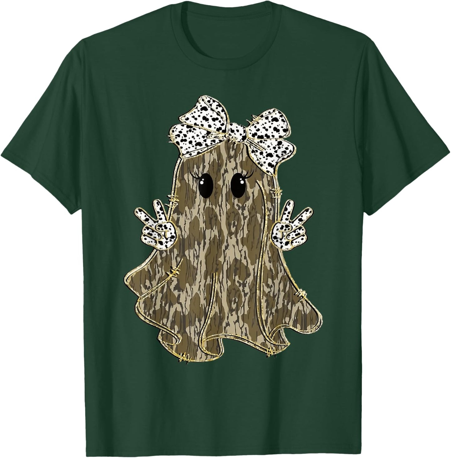 Funny Halloween Camouflage Camo Ghost Hello Hunting Season T-Shirt - T-Shirt | Forest