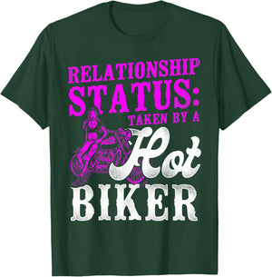 Classic Motorcycle Biker Girlfriend Wife Relationship T-Shirt - T-Shirt | Forest