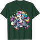 Unicorn Riding Donkey Boys Girls Men Women Kids Rainbow T-Shirt - T-Shirt | Forest