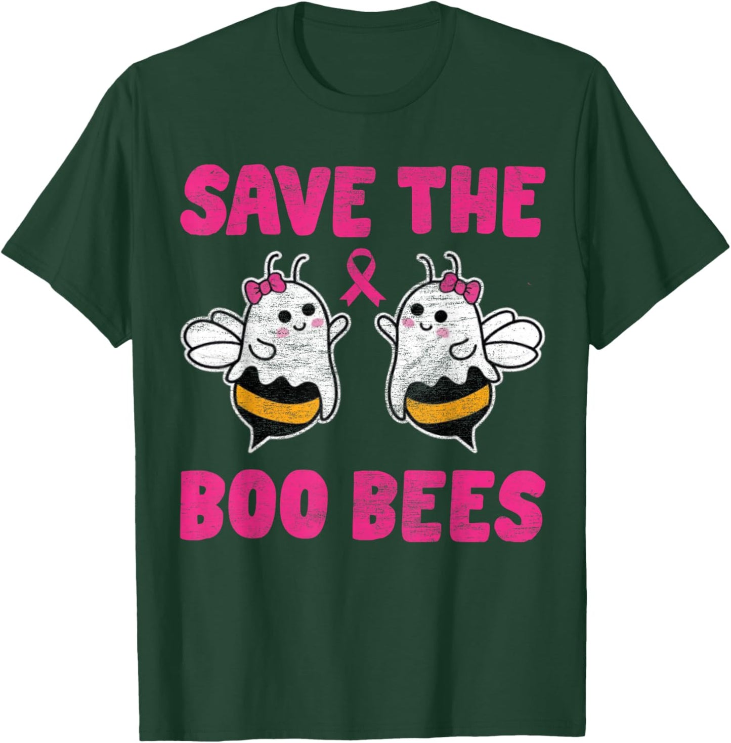 Save The Boo bees Breast Cancer Awareness Halloween Women T-Shirt - T-Shirt | Forest