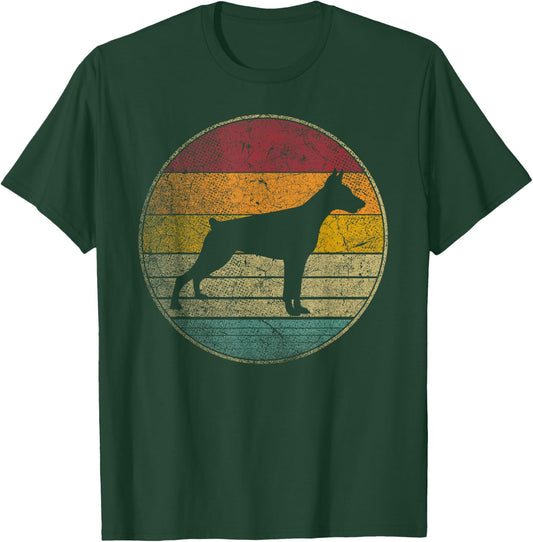 Doberman Pinscher Dog Vintage Distressed Retro Style Gift T-Shirt - T-Shirt | Forest