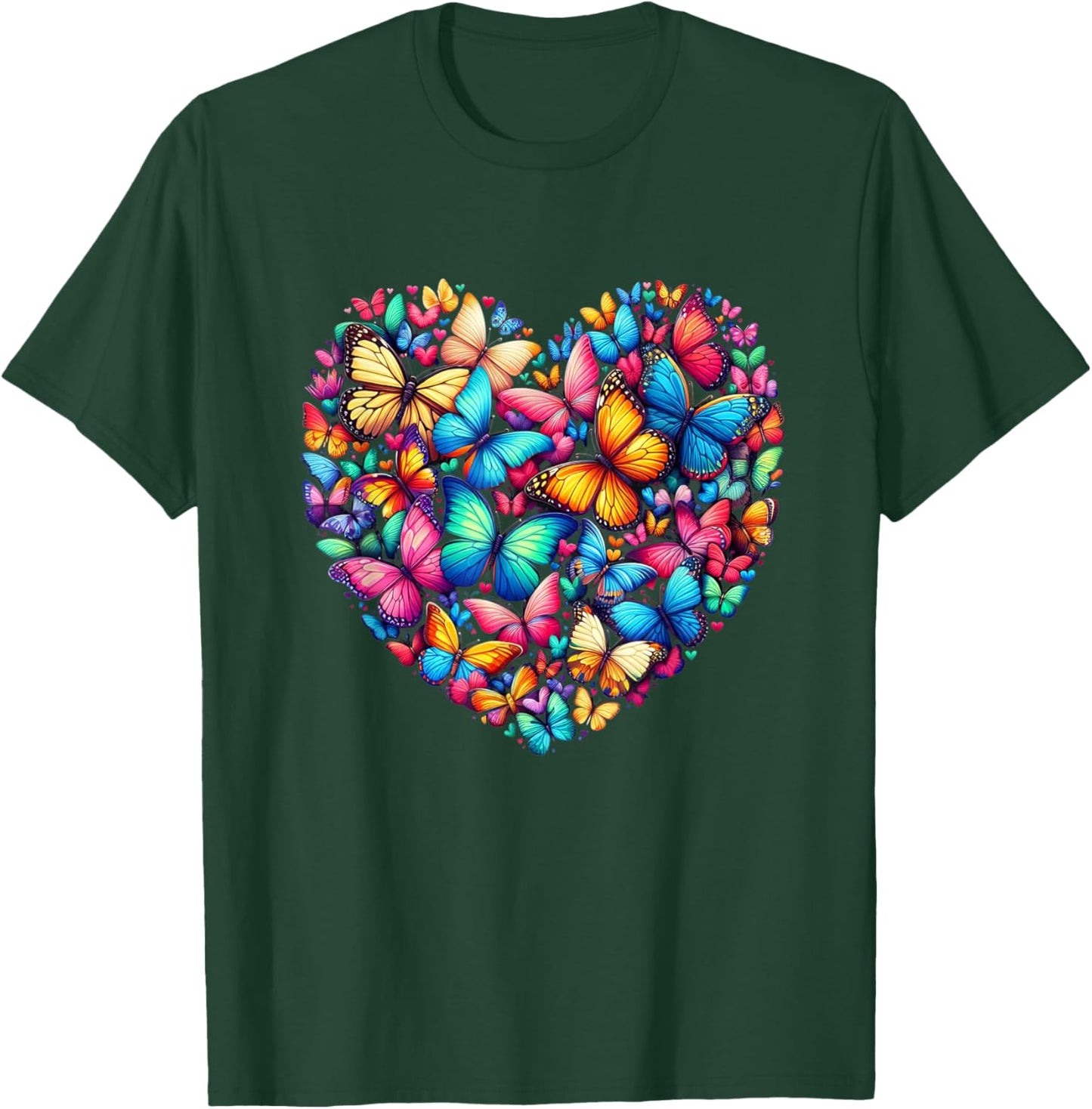 Butterfly Love Colorful Butterflies Art Beautiful Garden T-Shirt - T-Shirt | Forest
