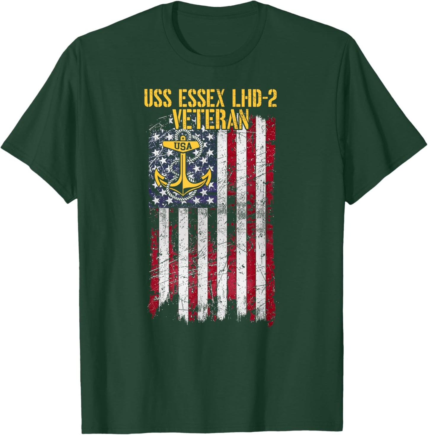 USS Essex LHD-2 Amphibious Assault Ship Veteran T-Shirt - T-Shirt | Forest
