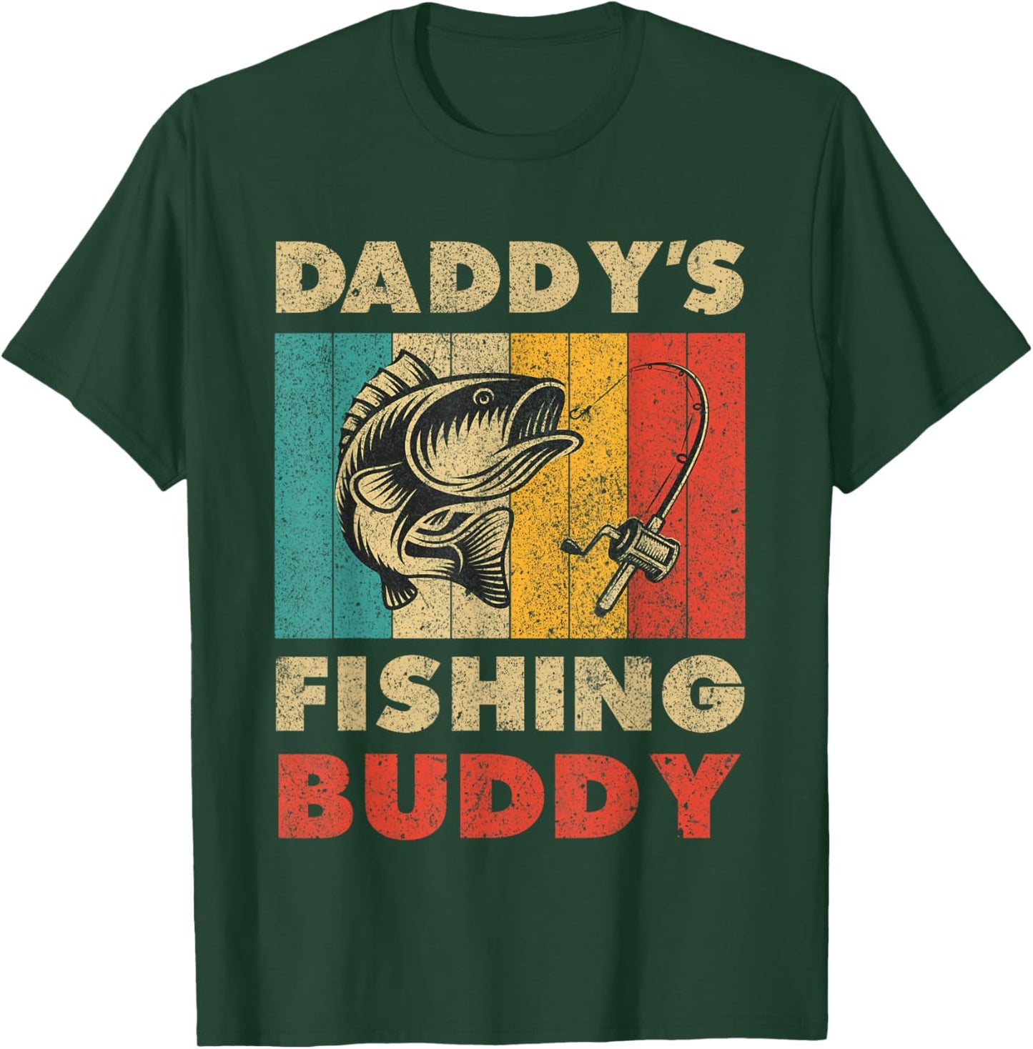 Funny Fishing Daddy's Fishing Buddy Vintage Fishing T-Shirt - T-Shirt | Forest