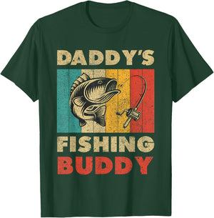 Funny Fishing Daddy's Fishing Buddy Vintage Fishing T-Shirt - T-Shirt | Forest