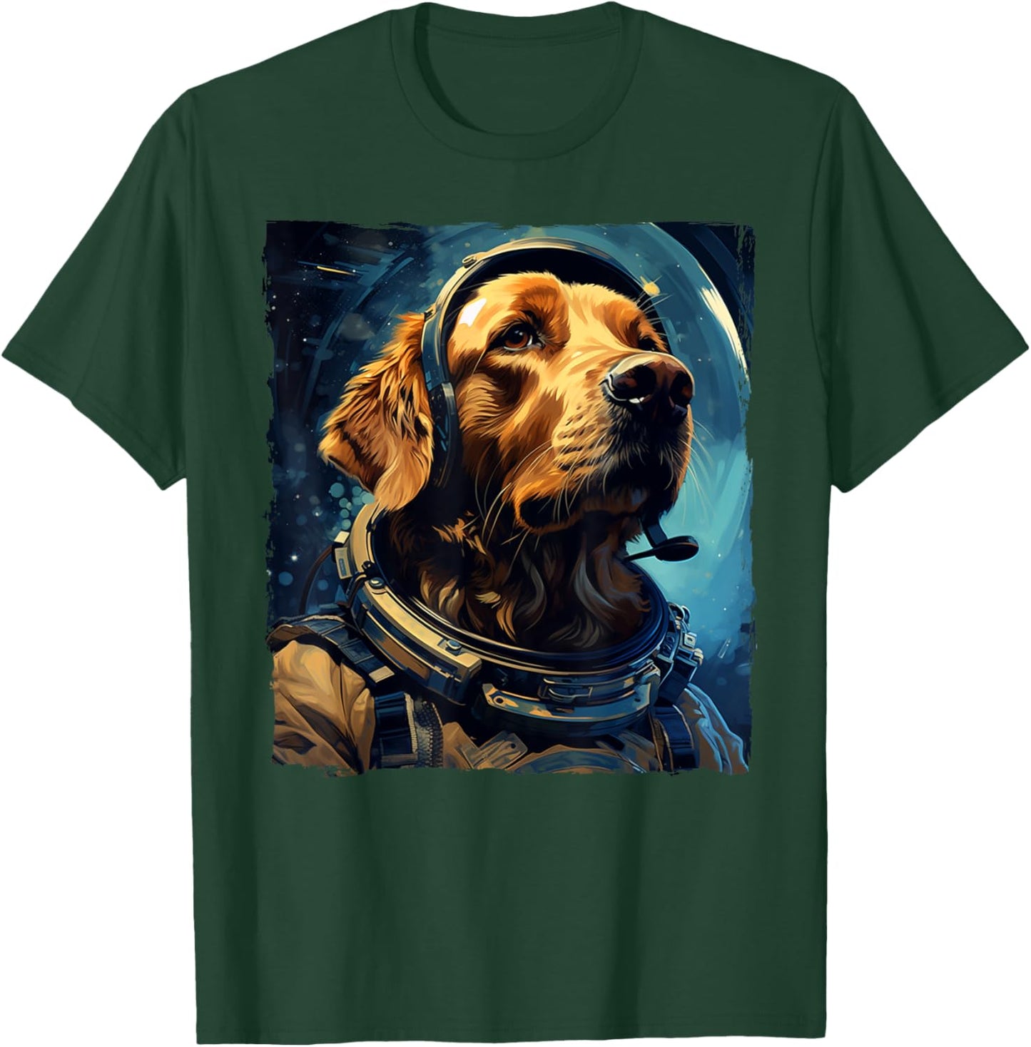 Golden Retriever Funny Golden Retriever Astronaut T-Shirt - T-Shirt | Forest