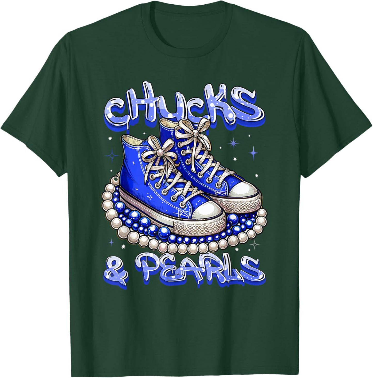 Blue Chucks And Pearls Women T-Shirt - T-Shirt | Forest