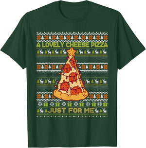 Home A Lovely Cheese Pizza Just For Me Alone Christmas 2 T-Shirt - T-Shirt | Forest
