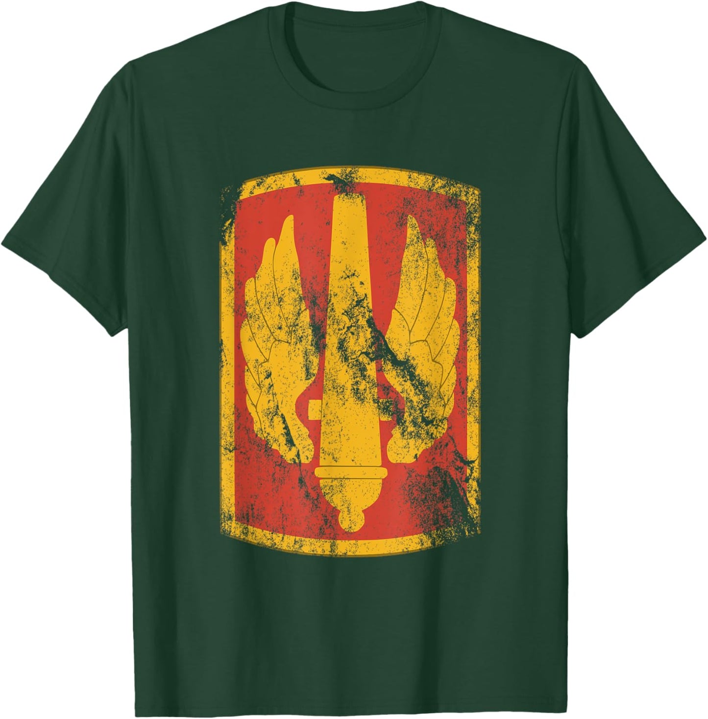 18th Field Artillery Brigade Patch - 18th FA Vintage Look T-Shirt - T-Shirt | Forest