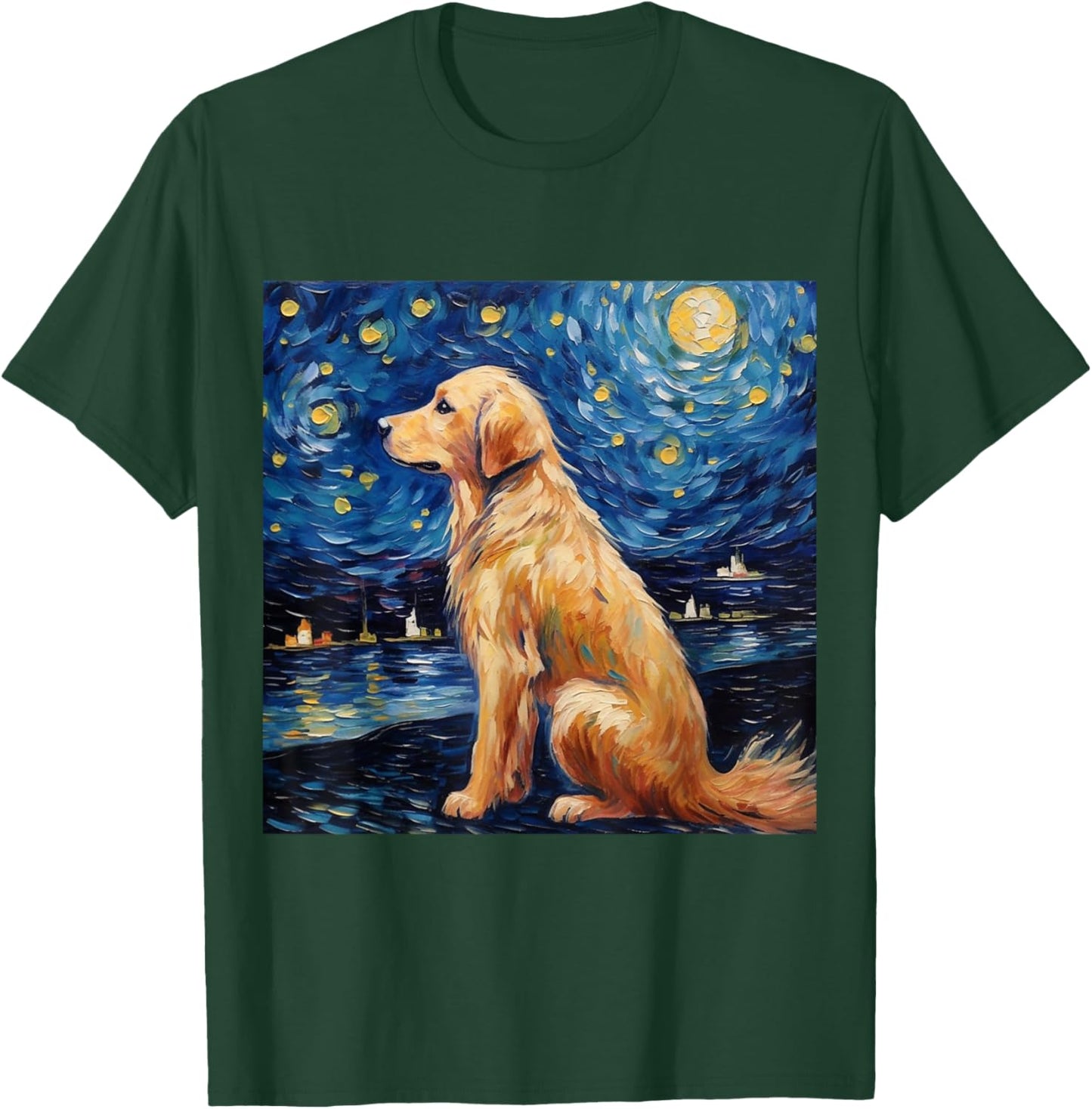 Golden Retriever Sternennacht - Golden Retriever T-Shirt - T-Shirt | Forest
