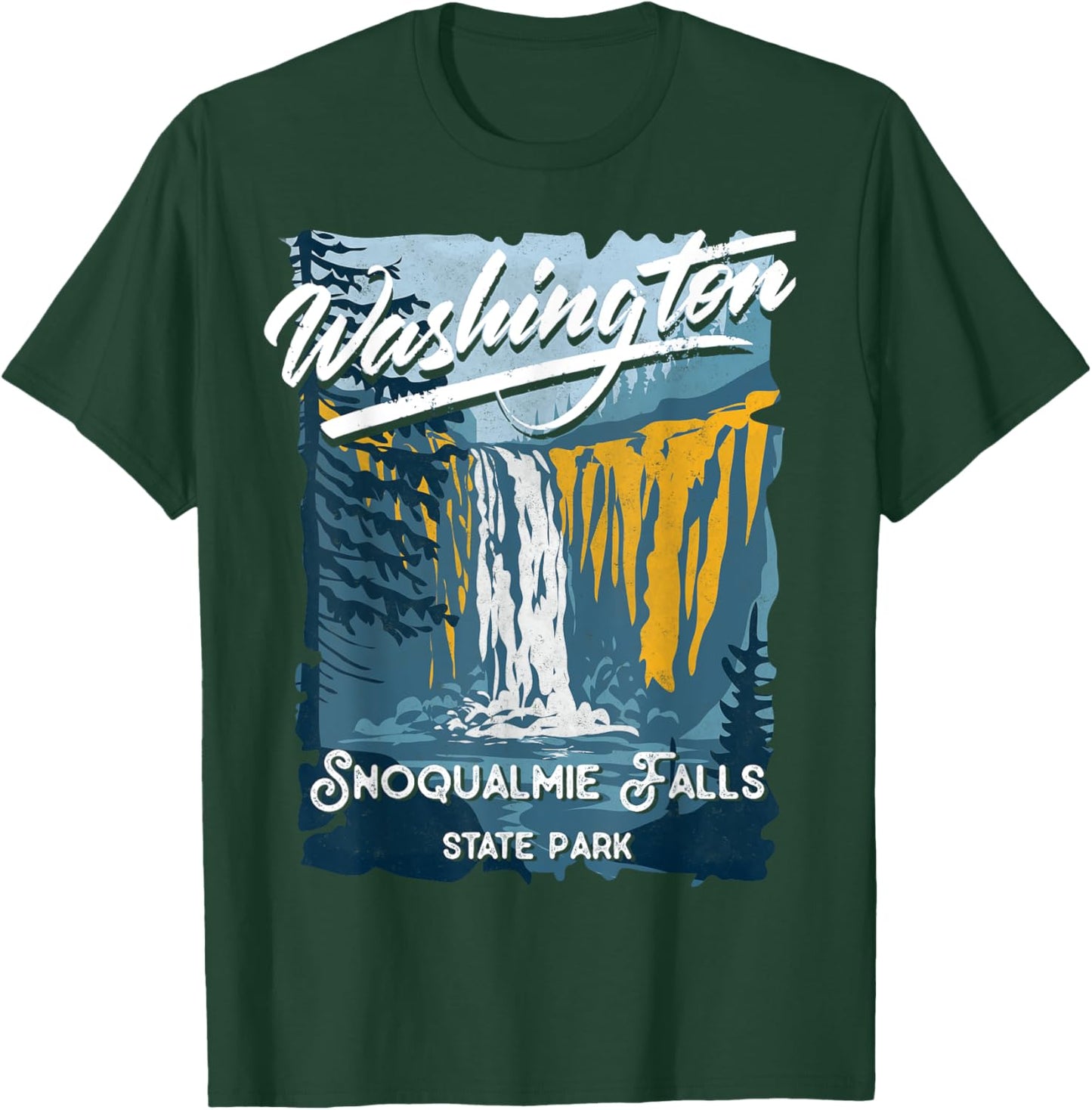 Snoqualmie Falls State Park Washington Evergreen State T-Shirt - T-Shirt | Forest