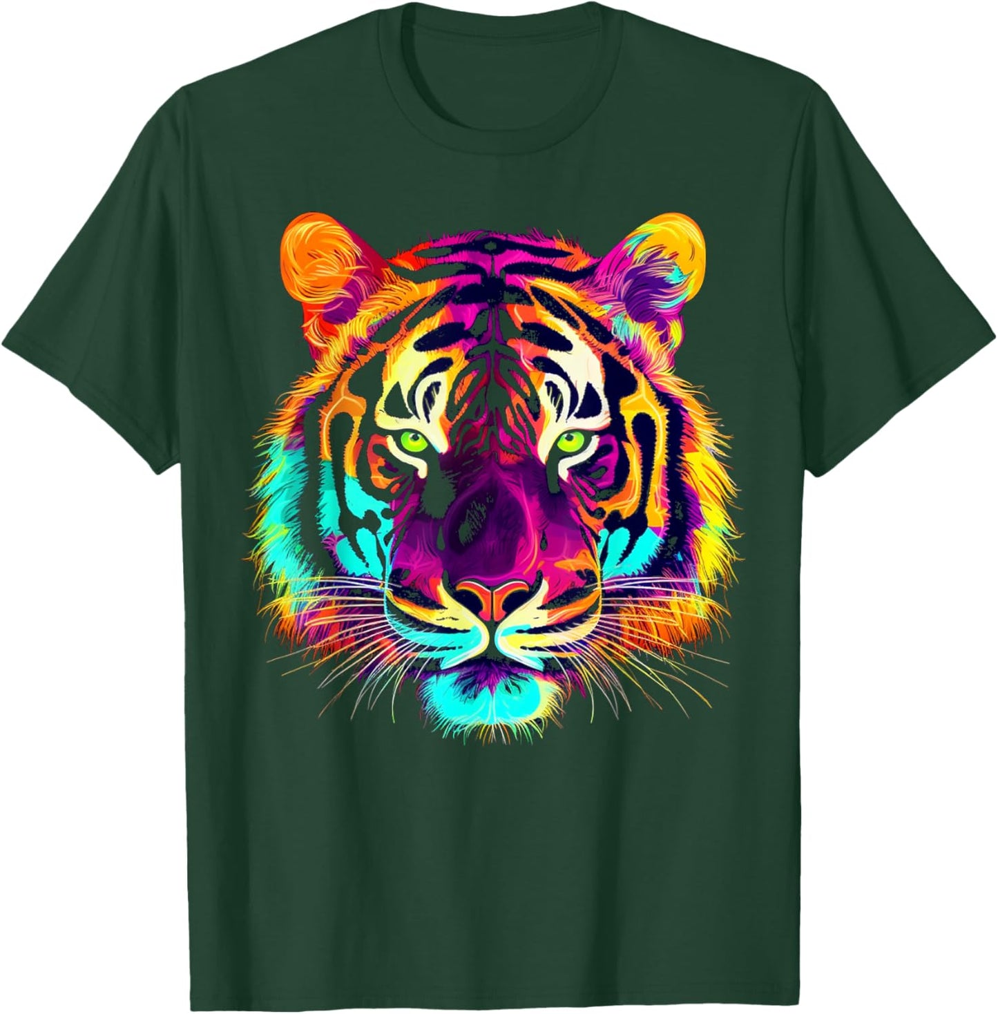 Tiger Artwork Zoo Colourful Animal Tiger T-Shirt - T-Shirt | Forest