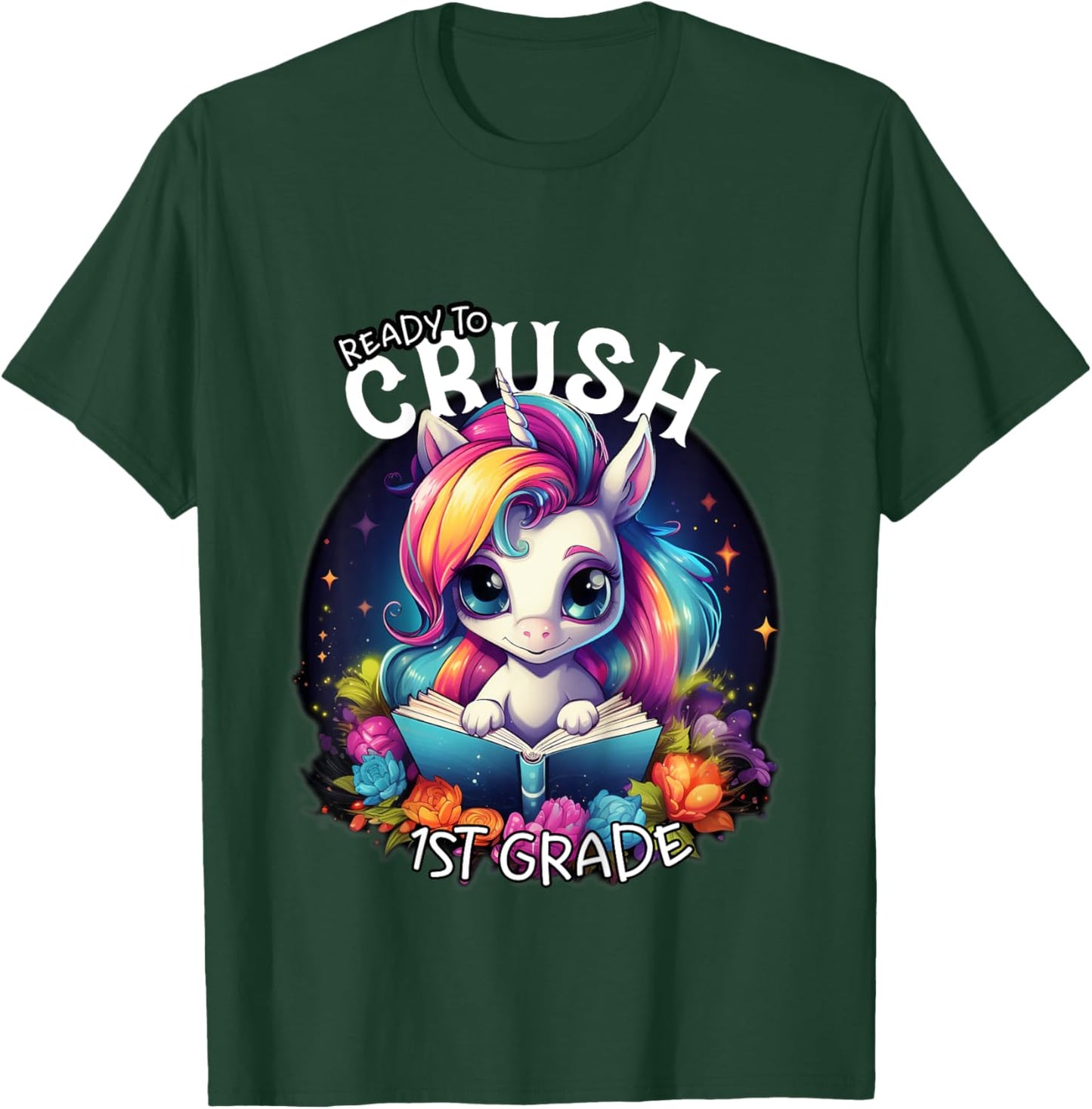 Kids Ready to Crush 1st grade Unicorn goodbye Kindergarten school T-Shirt - T-Shirt | Forest