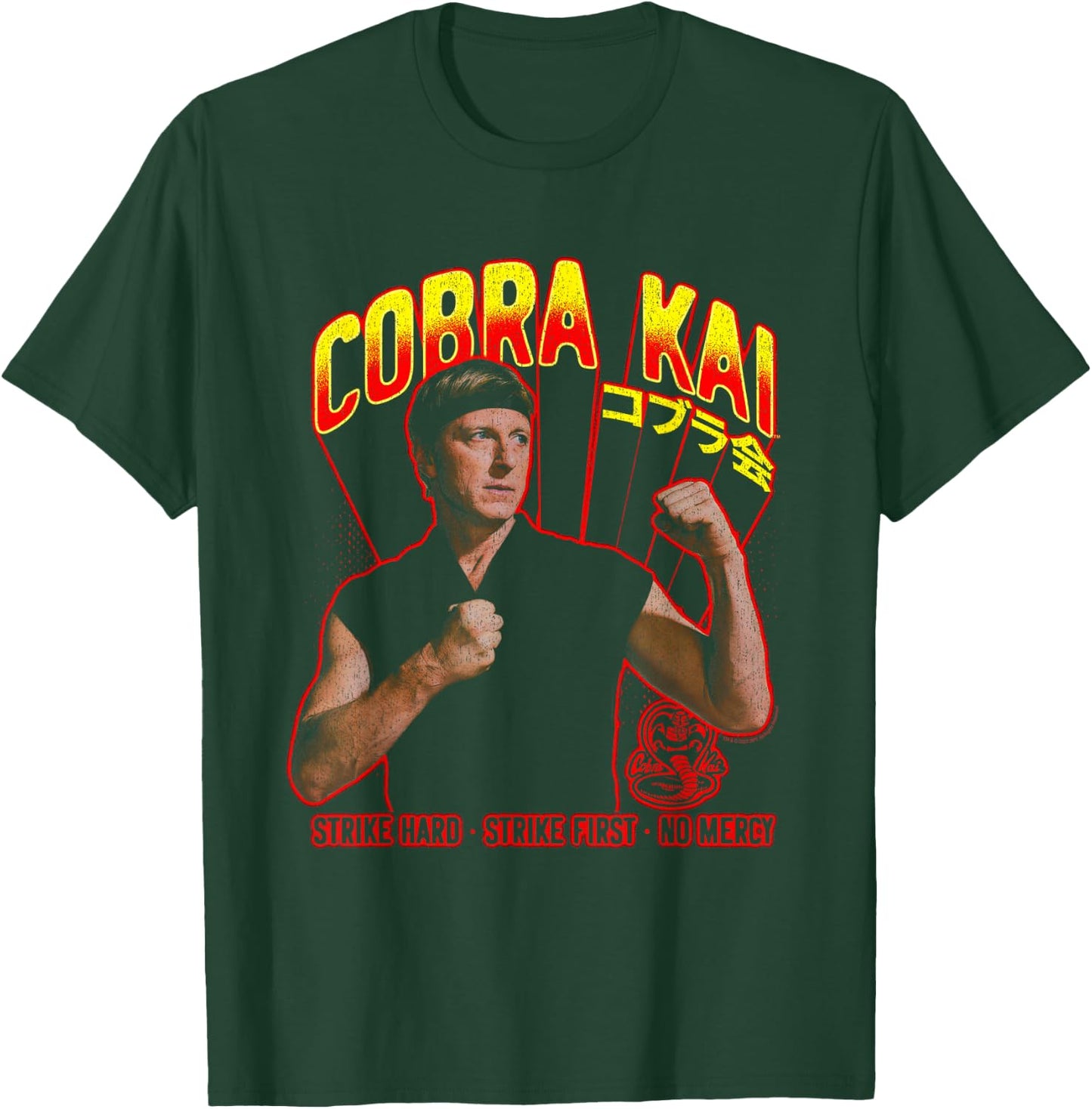 Cobra Kai Johnny with Gradient Logo T-Shirt - T-Shirt | Forest