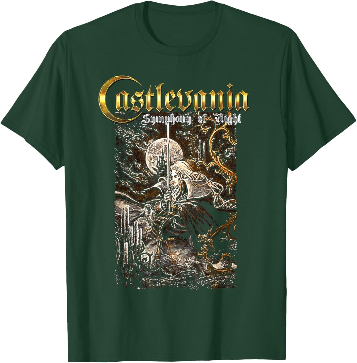 Castlevania Symphony Box Art Gothic Moon Night Retro Gamer T-Shirt - T-Shirt | Forest