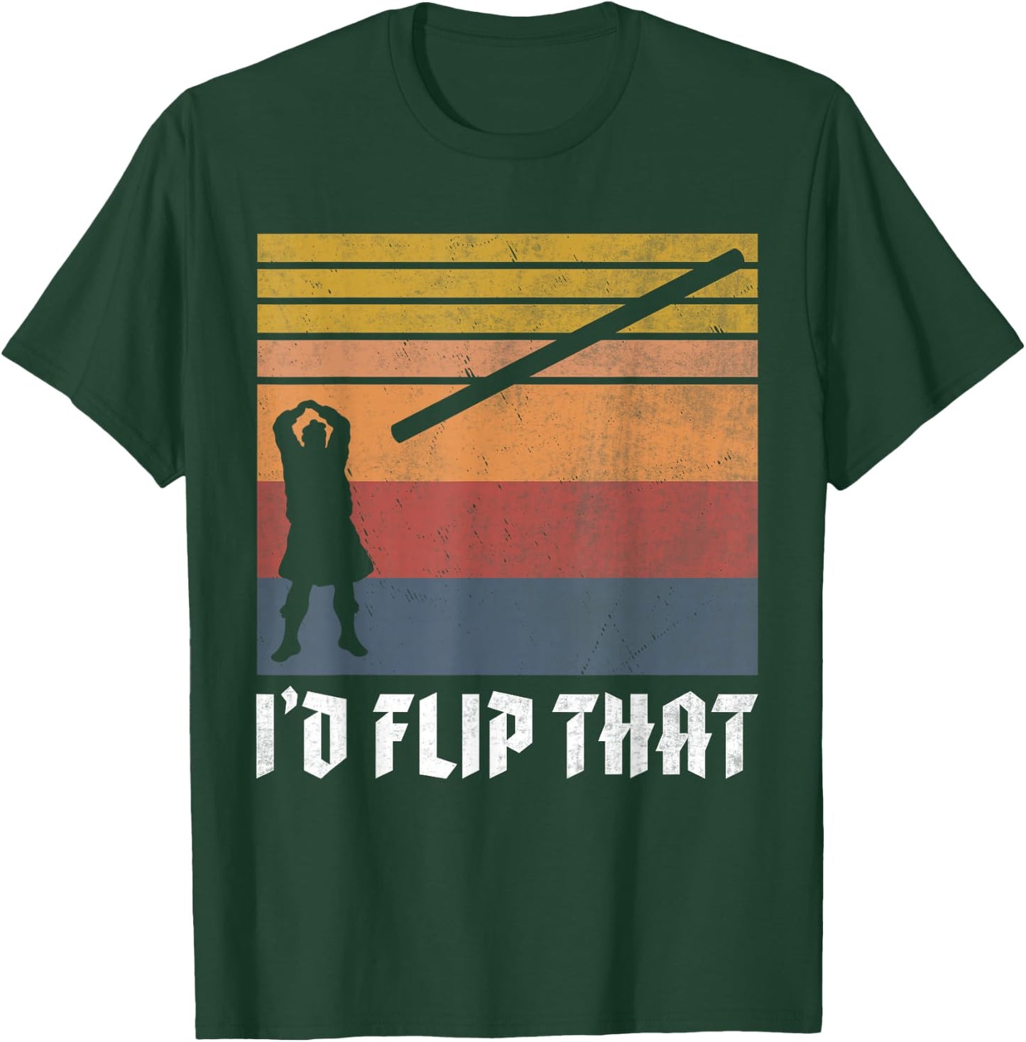 Highland Games Caber Toss Heavy Athlete Gifts Scottish Kilt T-Shirt - T-Shirt | Forest
