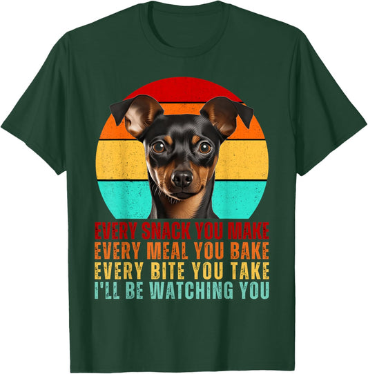 Funny Min Pin Dog Miniature Pinscher Mom or Dad Every Snack T-Shirt - T-Shirt | Forest