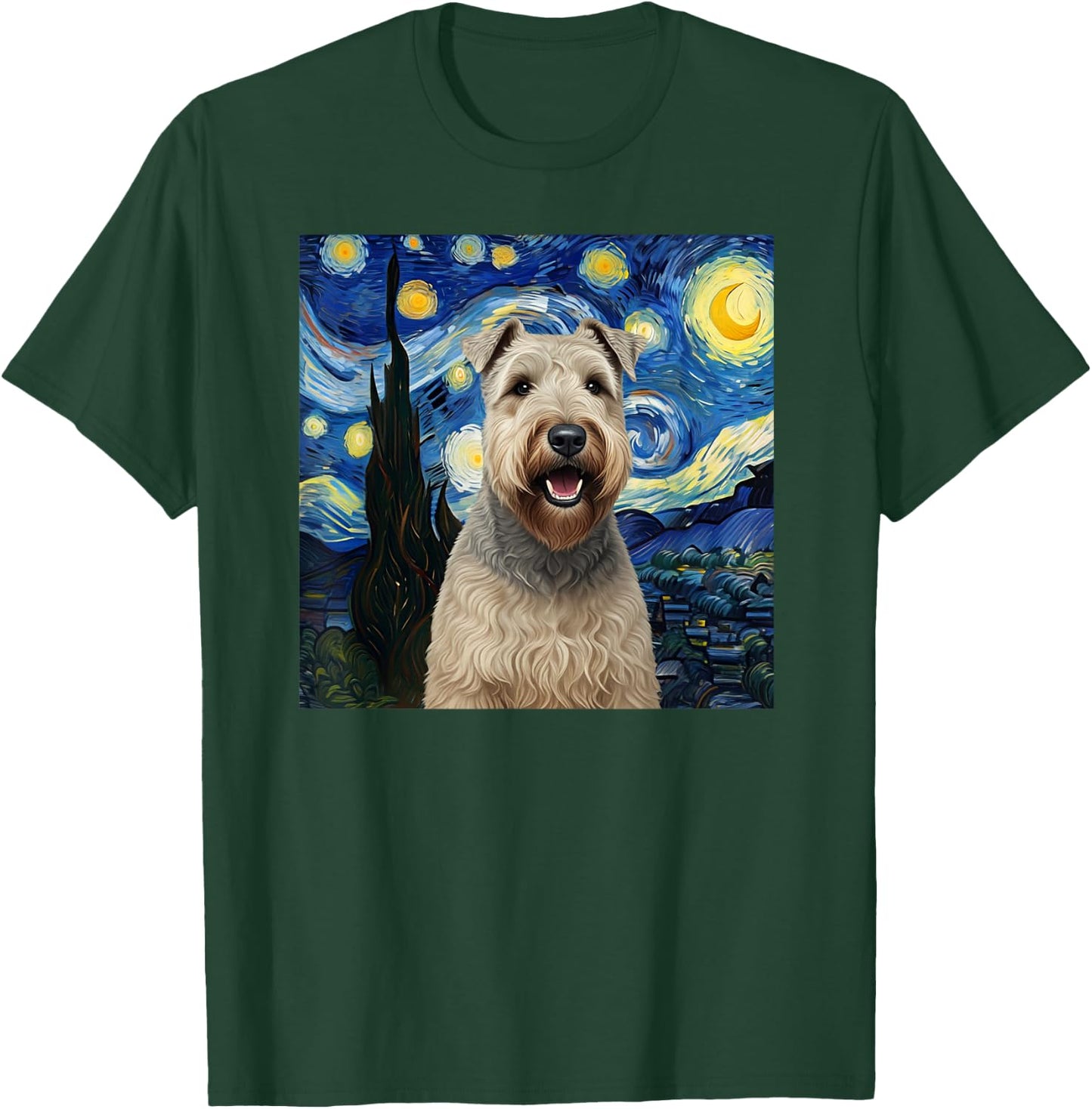 Wheaten Terrier Starry Night Dog Lover Gift Men Women Kids T-Shirt - T-Shirt | Forest