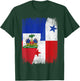 Half Haiti Panama Flag Haitian Panamanian Pride Roots T-Shirt - T-Shirt | Forest
