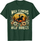 Retro Cowgirl Wild Flowers - Wild Horses Vintage Style T-Shirt - T-Shirt | Forest