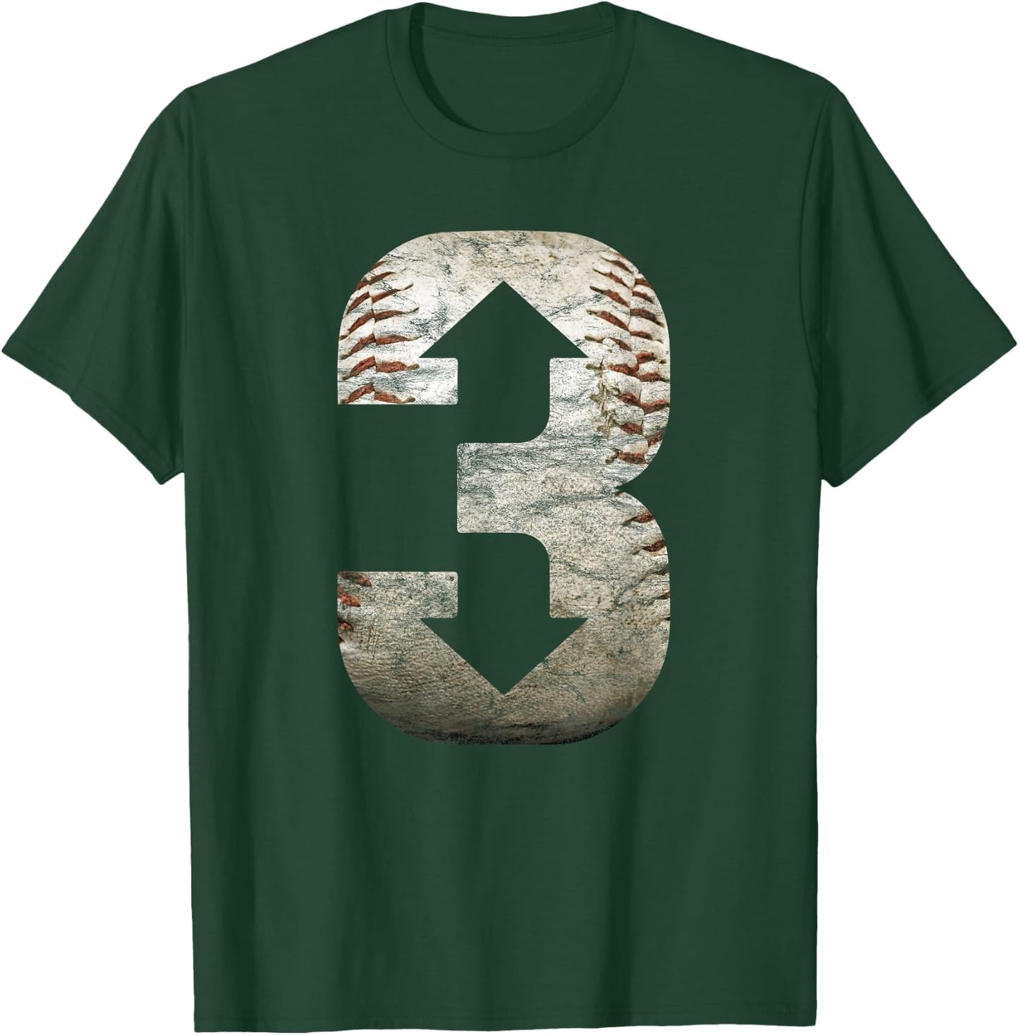 3 Up 3 Down | Three Up Three Down Baseball T-Shirt - T-Shirt | Forest