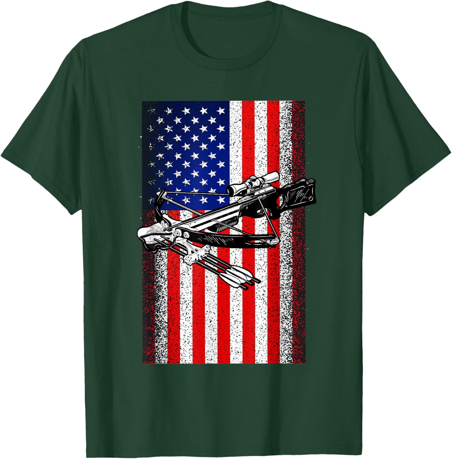 Bow Hunting Distressed Crossbow Sport Hunter Gift T-Shirt - T-Shirt | Forest