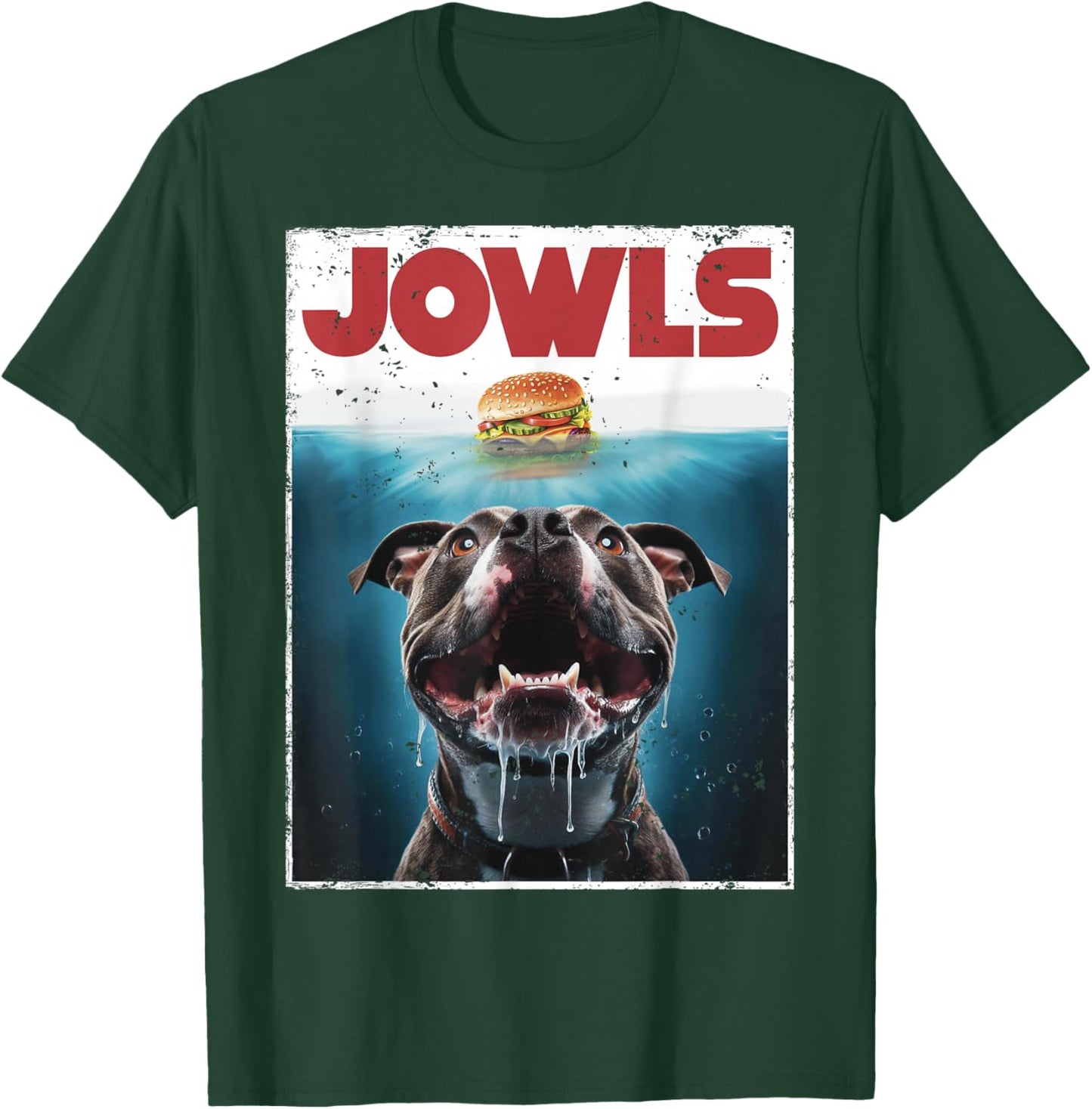 Funny Pittie Pitbull Pit Bull Jowls Burger, Bully Dog Mom T-Shirt - T-Shirt | Forest