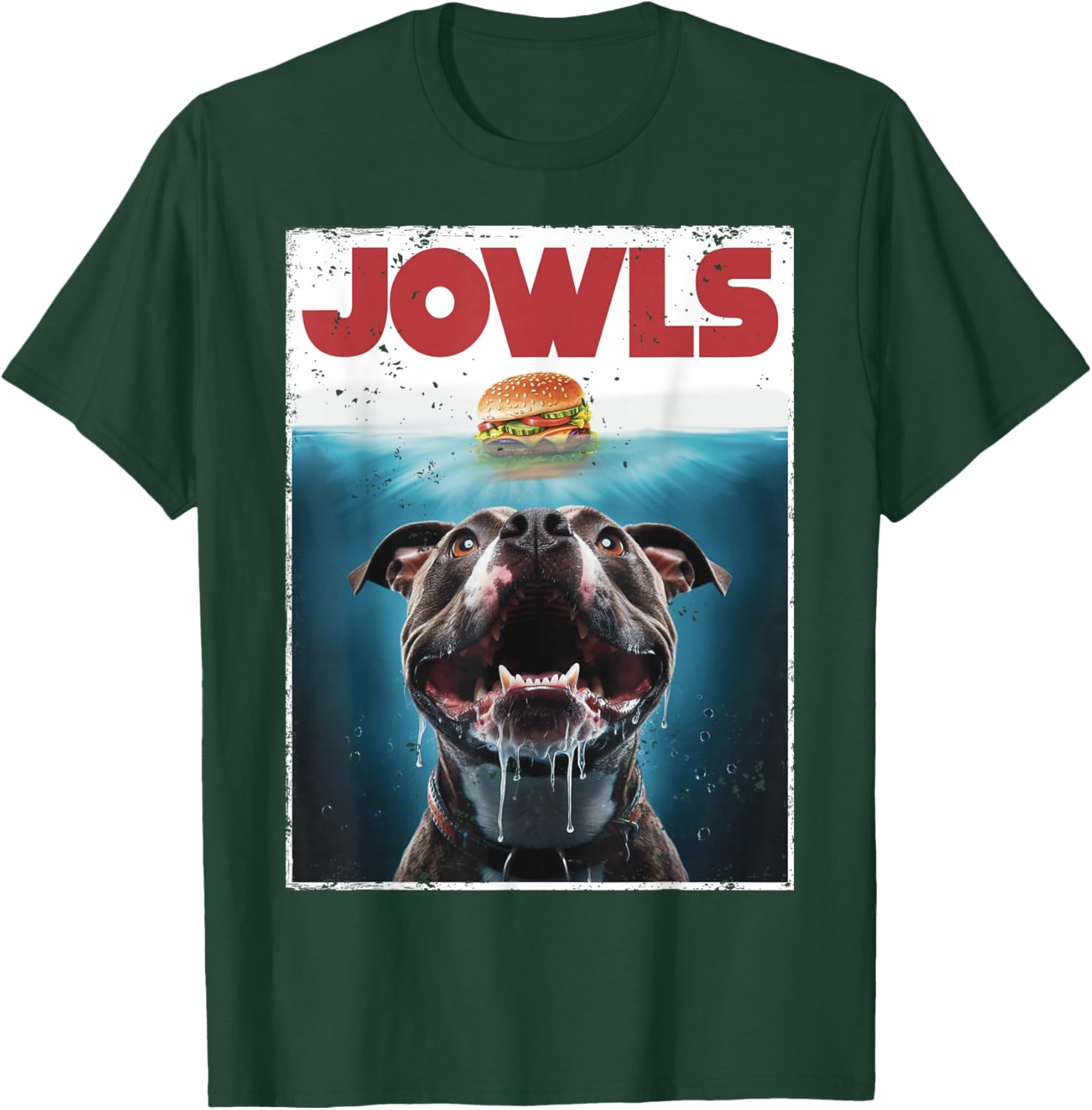 Funny Pittie Pitbull Pit Bull Jowls Burger, Bully Dog Mom T-Shirt - T-Shirt | Forest